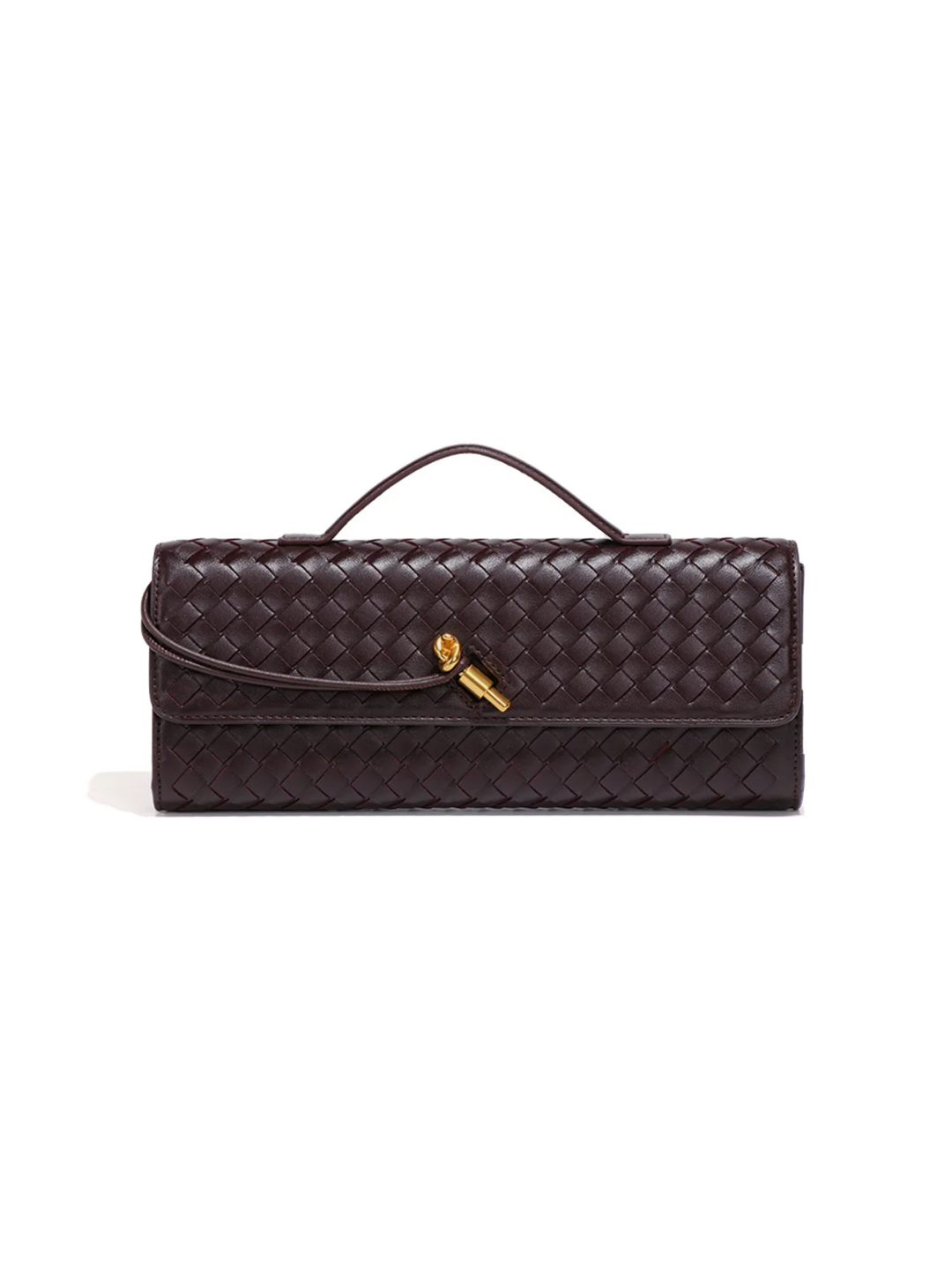 Plaid Pattern Leather Clutch