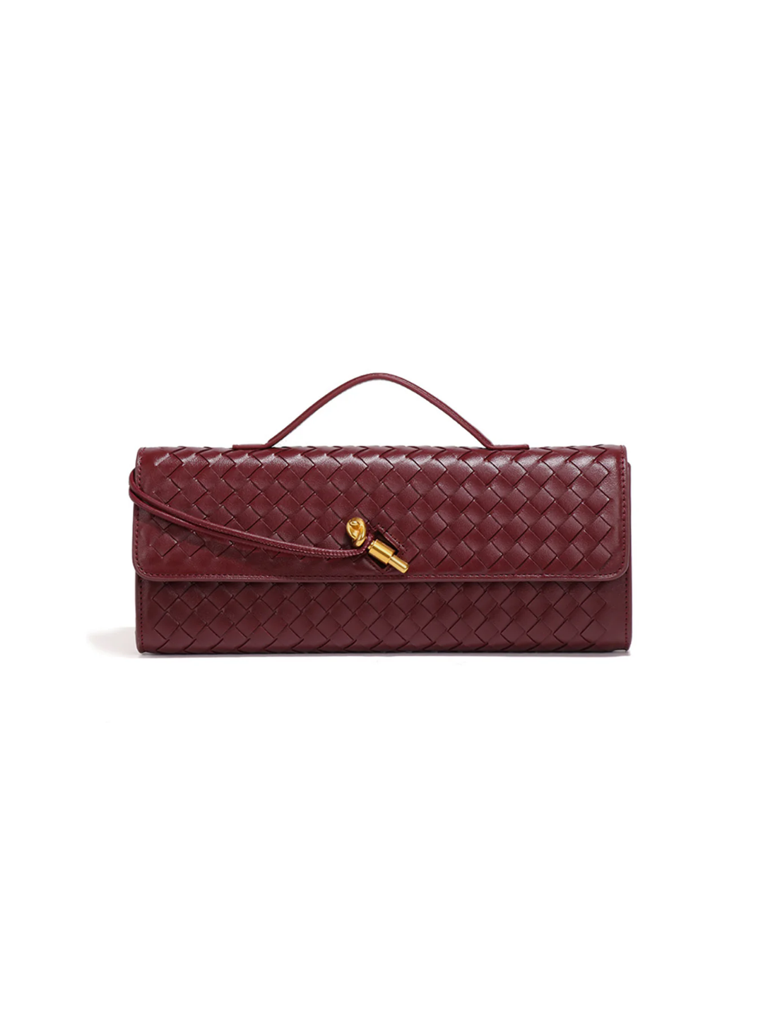 Plaid Pattern Leather Clutch