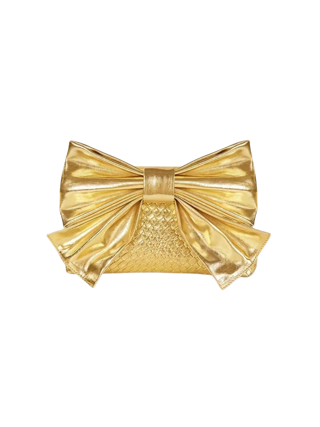 Leather Clutch with Bow Detail