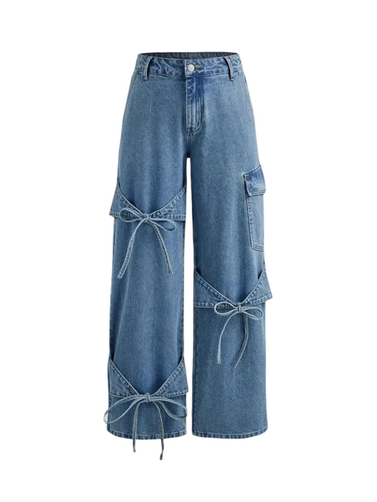 Casual Straight-Leg Denim Pants